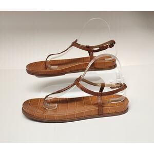 Sam Edelman Womens Naomi Brown Leather Flat Sandals Size 7.5
